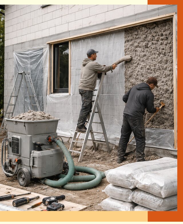 Утепление дома из газобетона эковатой в Иркутске от 4689 руб./м2 | ТепломастерРкт