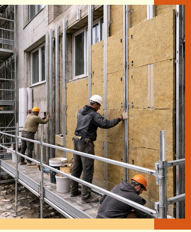 Утепление вентилируемого фасада в Иркутске от 5835 руб/м2 — монтаж и утепление вентфасад | ТепломастерРкт